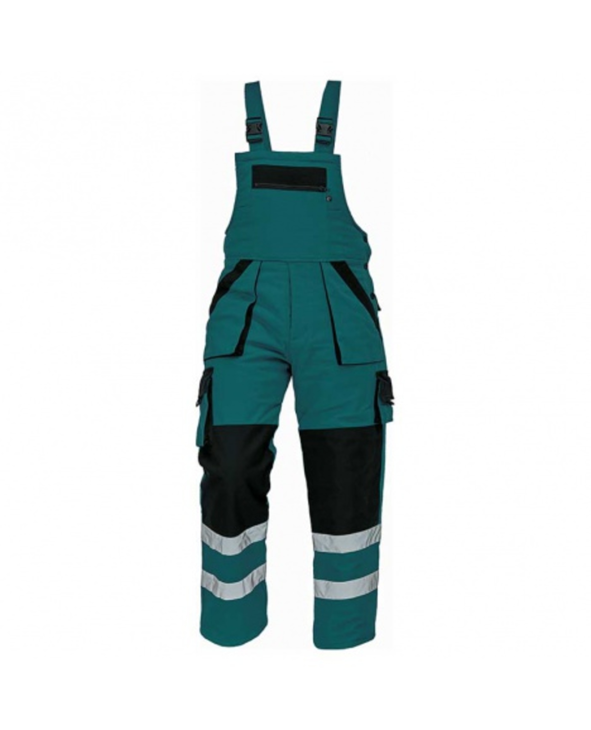 Cerva MAX WINTER RFLX Kalhoty pracovní s laclem zimní zelená/černá 54