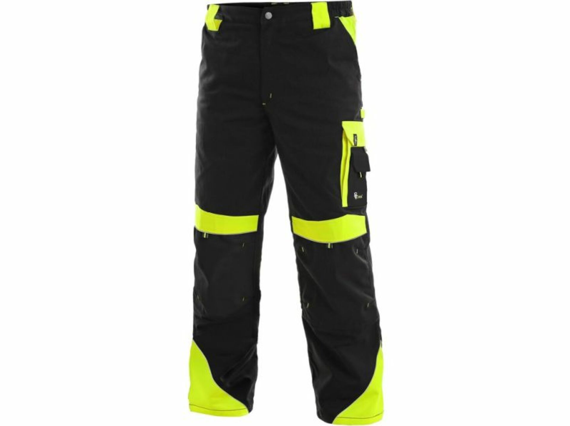 CXS SIRIUS BRIGHTON pánské Kalhoty pracovní do pasu černá/žlutá 60