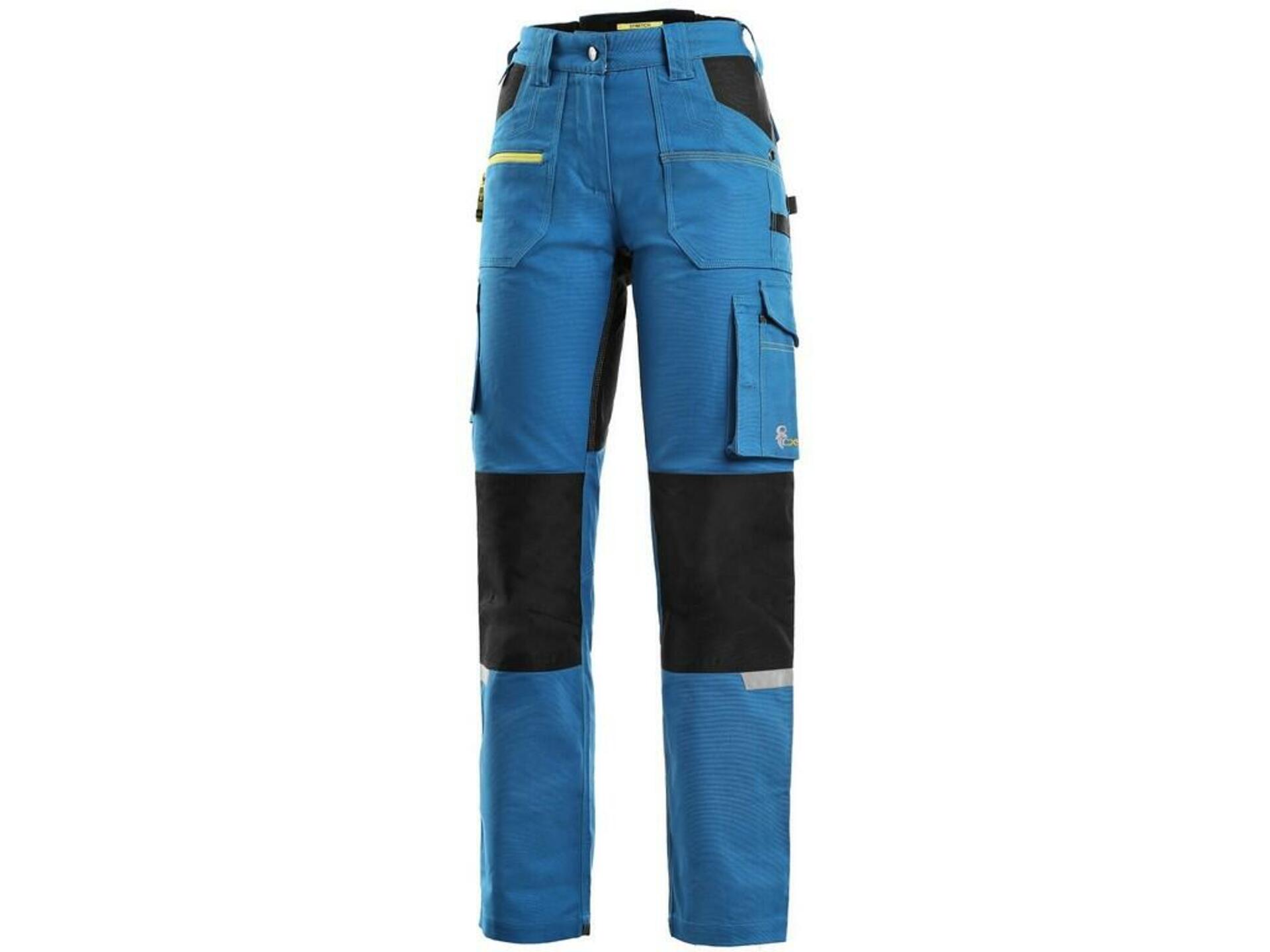 CXS STRETCH dámské Kalhoty pracovní do pasu středně modrá/černá 50
