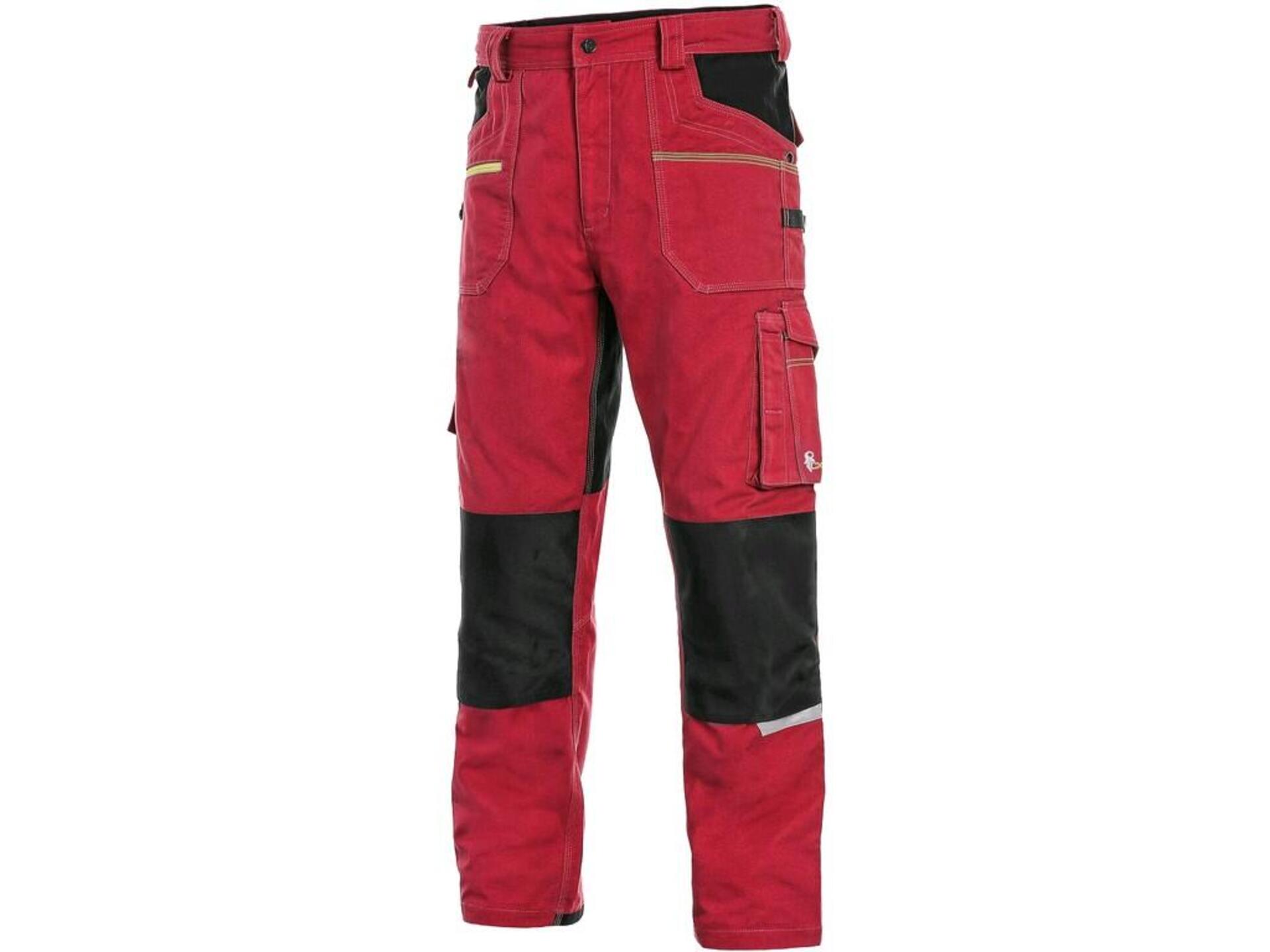 CXS STRETCH pánské Kalhoty pracovní do pasu červená/černá  52