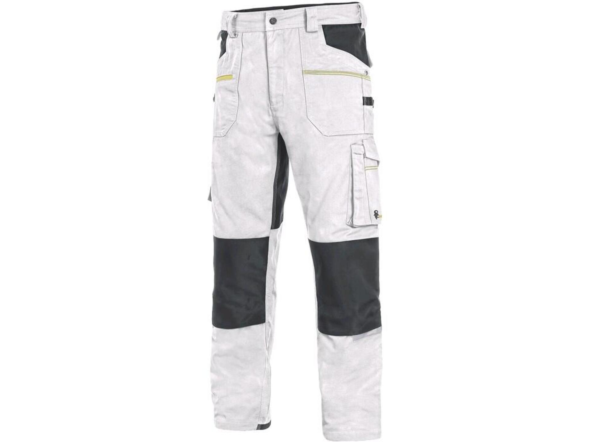 CXS STRETCH pánské Kalhoty pracovní do pasu bílá/šedá 46