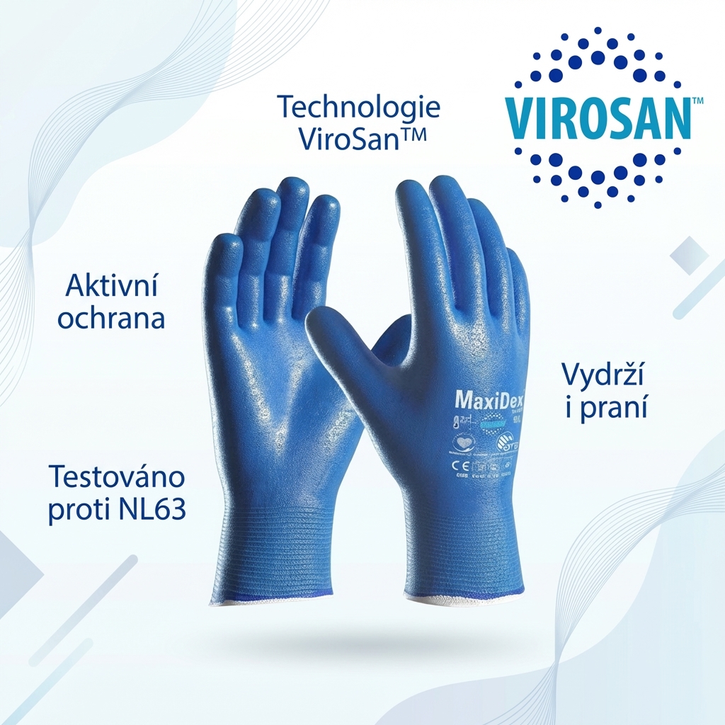 Rukavice povrstvené ATG MAXIDEX 19-007 AD-APT nitril blistr-VIROSAN