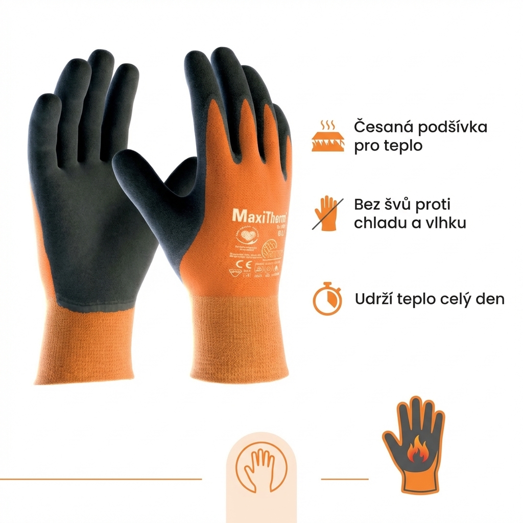 Rukavice teploodolné zimní ATG MAXITHERM 30-201 nitril-podšívka