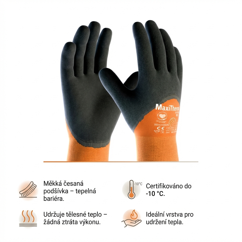 Rukavice teploodolné zimní ATG MAXITHERM 30-202 nitril-teplo