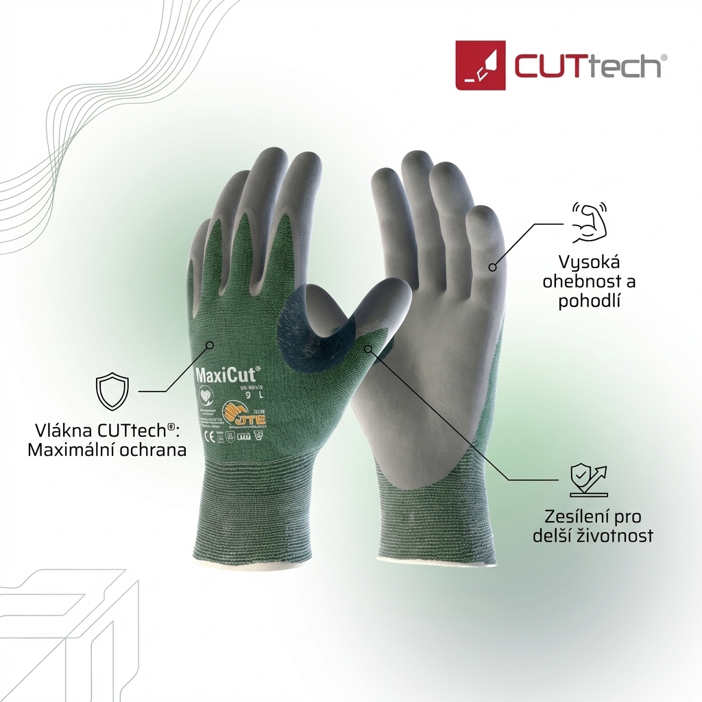 Rukavice protipořezové ATG MAXICUT 34-450 nitril-CUTTECH