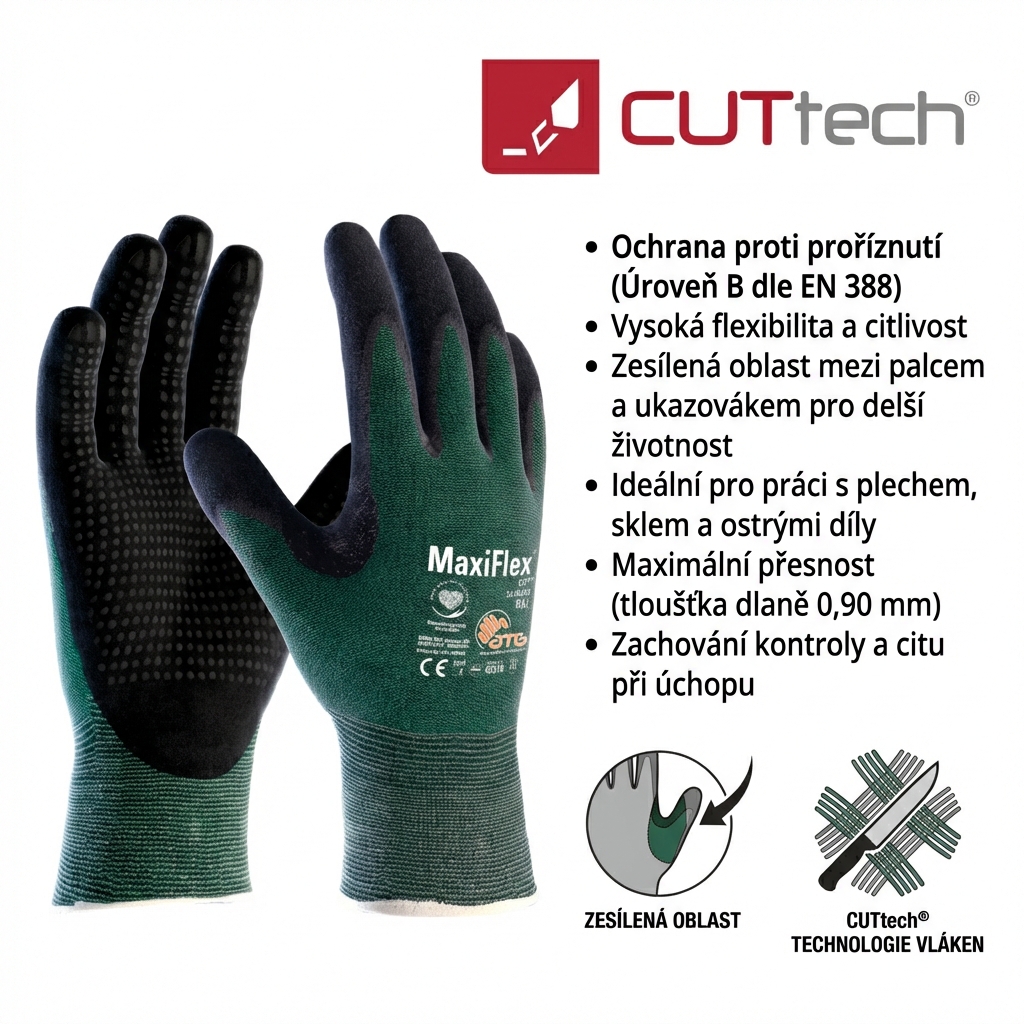Rukavice protipořezové ATG MAXIFLEX CUT 34-8443 nitril-CUTTECH