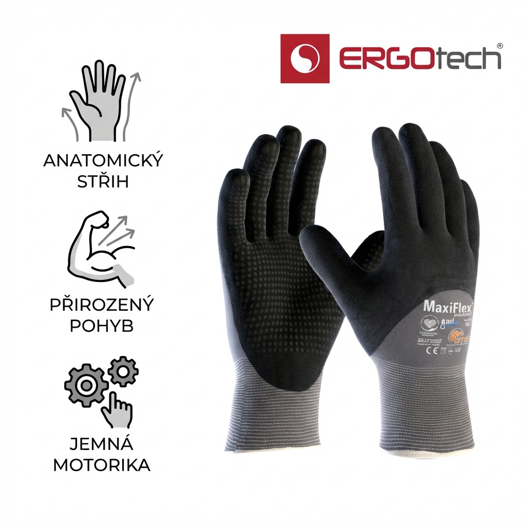 Rukavice povrstvené ATG MAXIFLEX ENDURANCE 42-845 AD-APT nitril-ERGOTECH