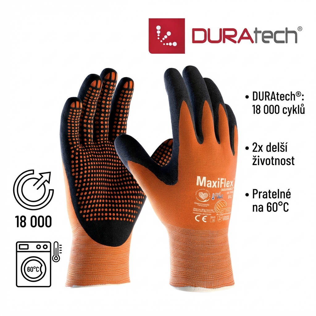 Rukavice povrstvené ATG MAXIFLEX ENDURANCE 42-848 AD-APT BLISTR-DURATECH