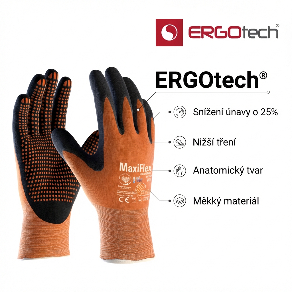 Rukavice povrstvené ATG MAXIFLEX ENDURANCE 42-848 AD-APT BLISTR-ERGOTECH