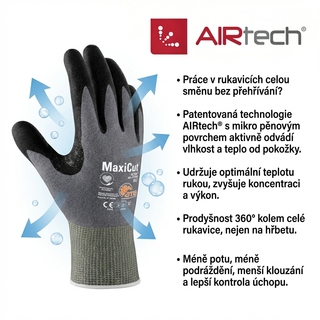 Rukavice protipořezové ATG MAXICUT ULTRA 44-4745D nitril-AIRTECH