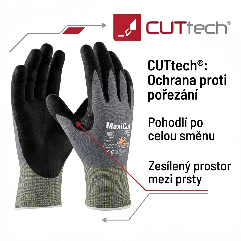 Rukavice protipořezové ATG MAXICUT ULTRA 44-4745D nitril-CUTTECH