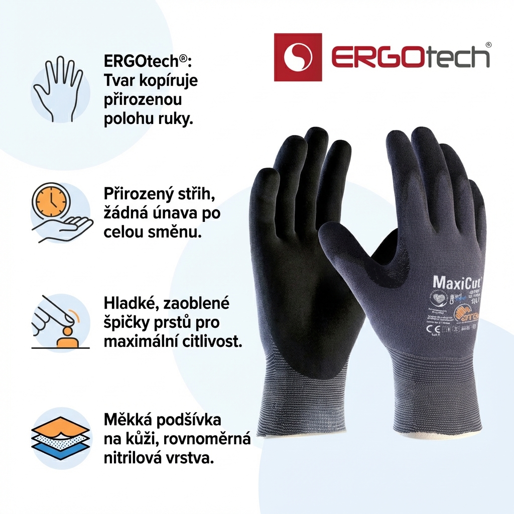 Rukavice protipořezové ATG MAXICUT ULTRA AD-APT 52-3745 nitril-ERGOTECH