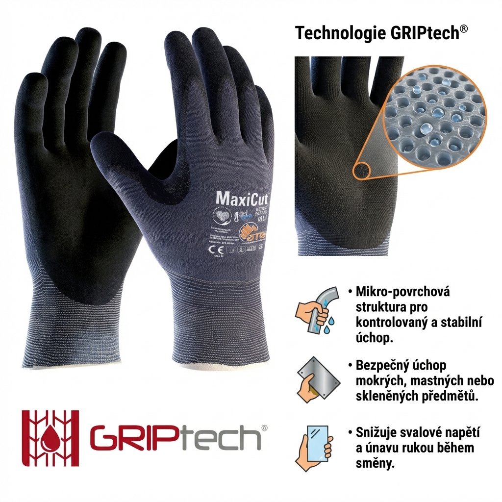Rukavice protipořezové ATG MAXICUT ULTRA AD-APT 52-3745 nitril-GRIPTECH