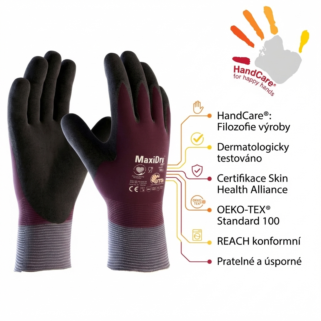 Rukavice povrstvené zimní ATG MAXIDRY ZERO 56-451 nitril-HANDCARE