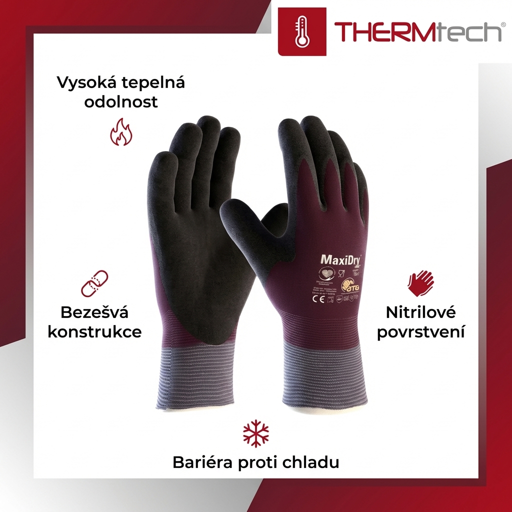Rukavice povrstvené zimní ATG MAXIDRY ZERO 56-451 nitril-THERMTECH