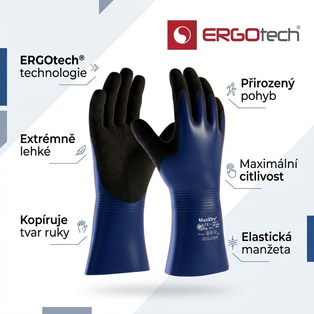 Rukavice povrstvené ATG MAXIDRY PLUS 56-530 nitril-ERGOTECH