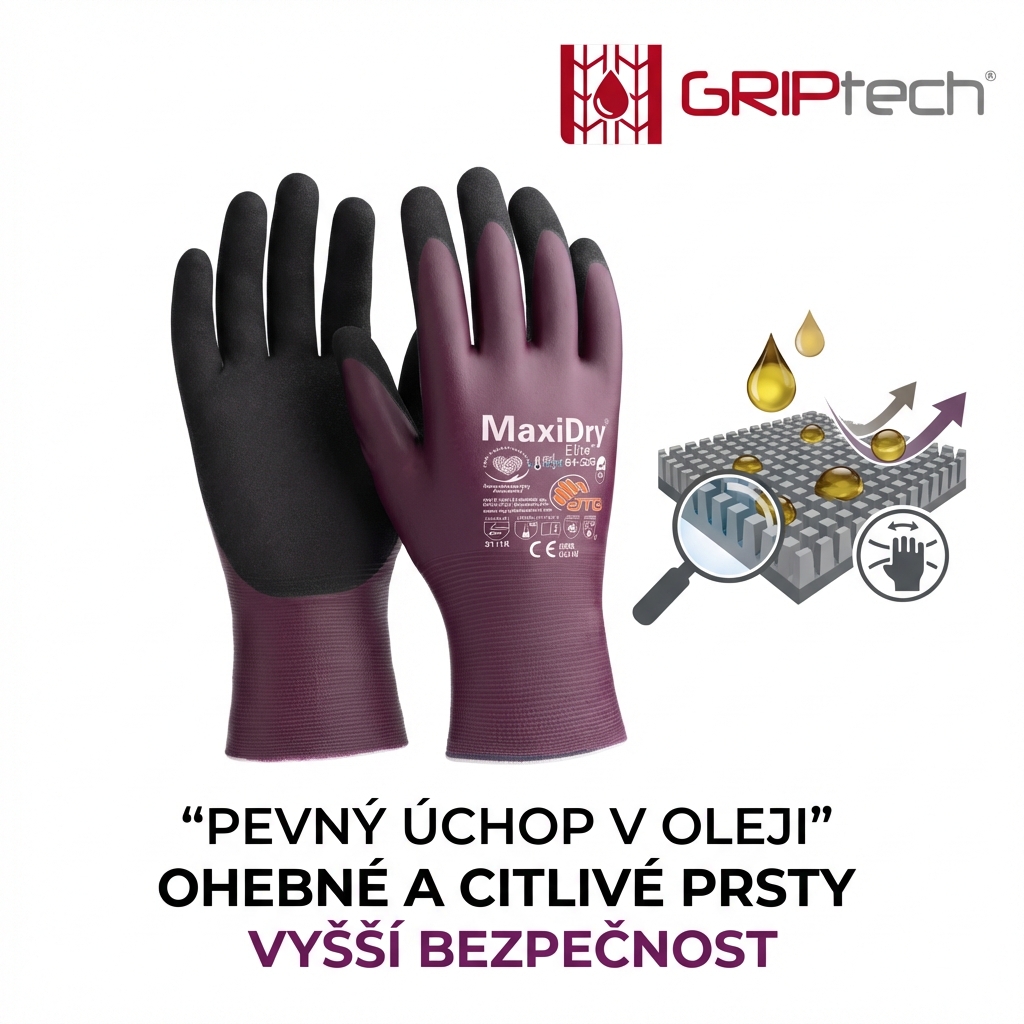 Rukavice povrstvené ATG MAXIDRY ELITE 64-226 nitril-GRIPTECH