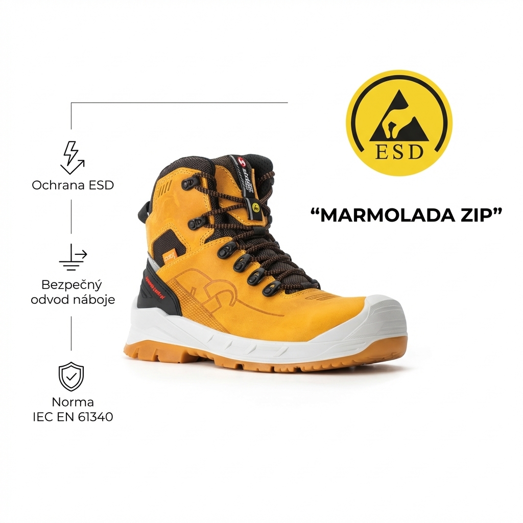 Obuv kotníková Sixton MARMOLADA ZIP S3S FO CI SC LG SR ESD-ESD