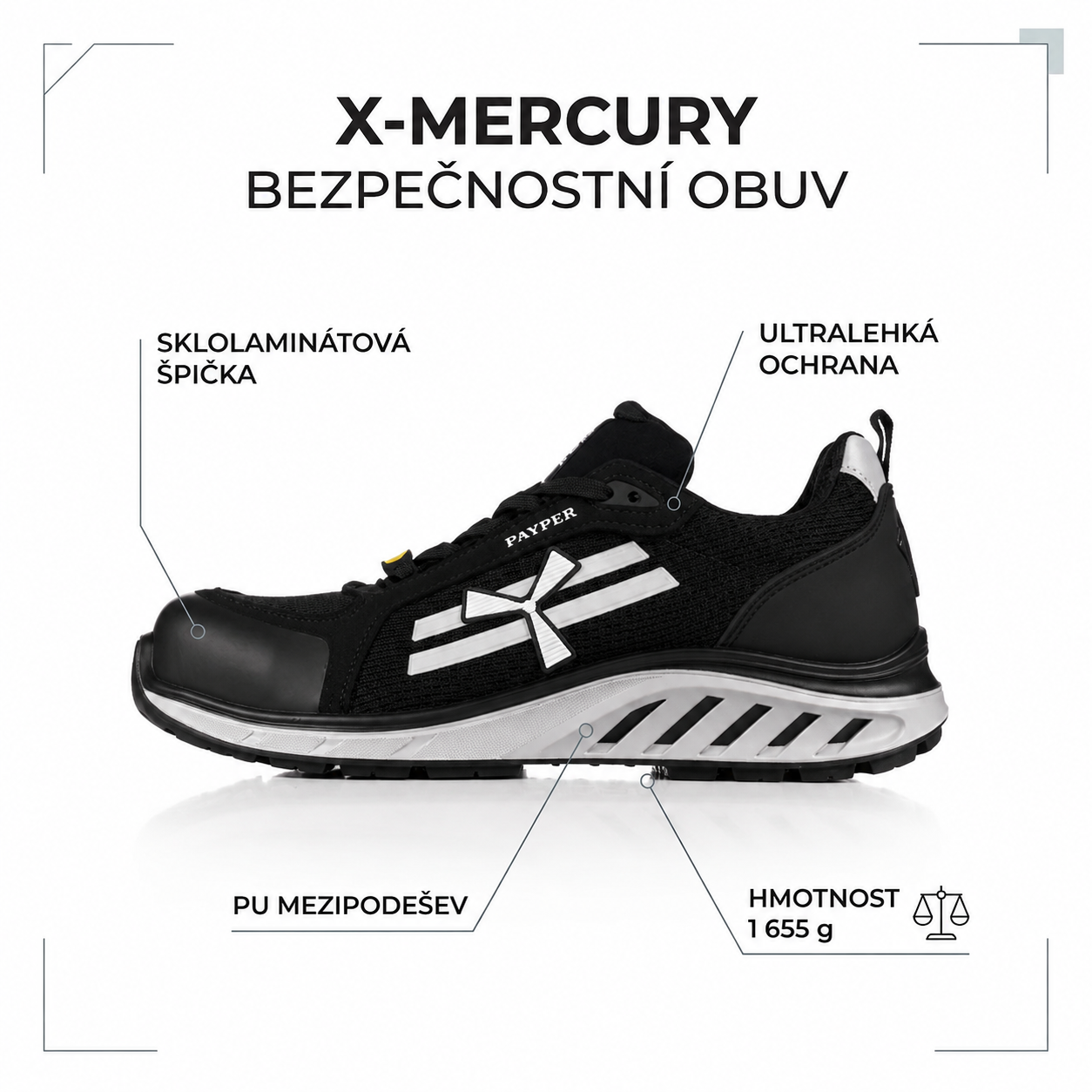 Obuv PayPer X-MERCURY S1PS SR BLACK SPACE-S1PS