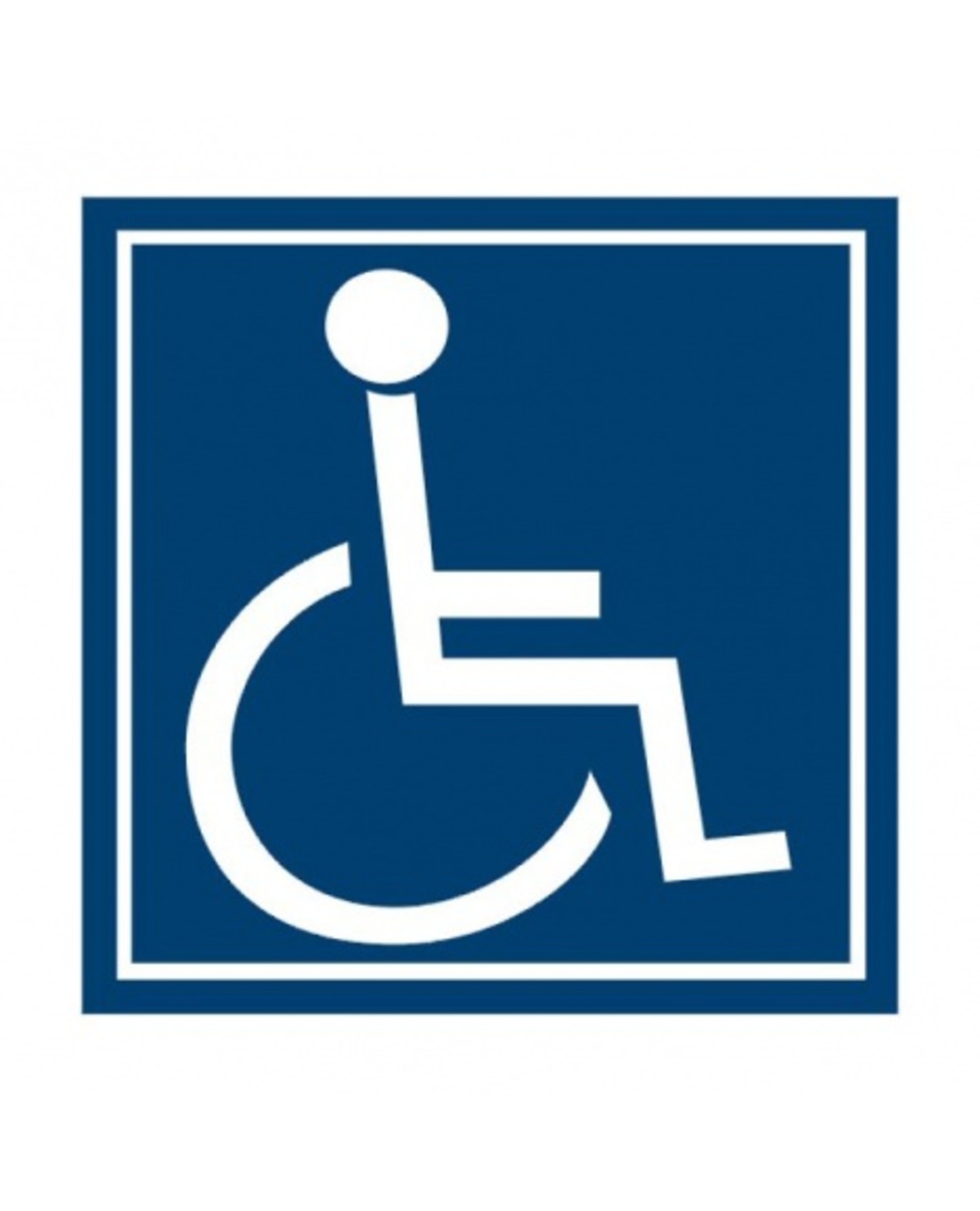 Bezpečnostní značky DT028I 10x10cm fólie Symbol zařízení nebo prostoru pro osoby na vozíku + Bezplatné vrácení zboží