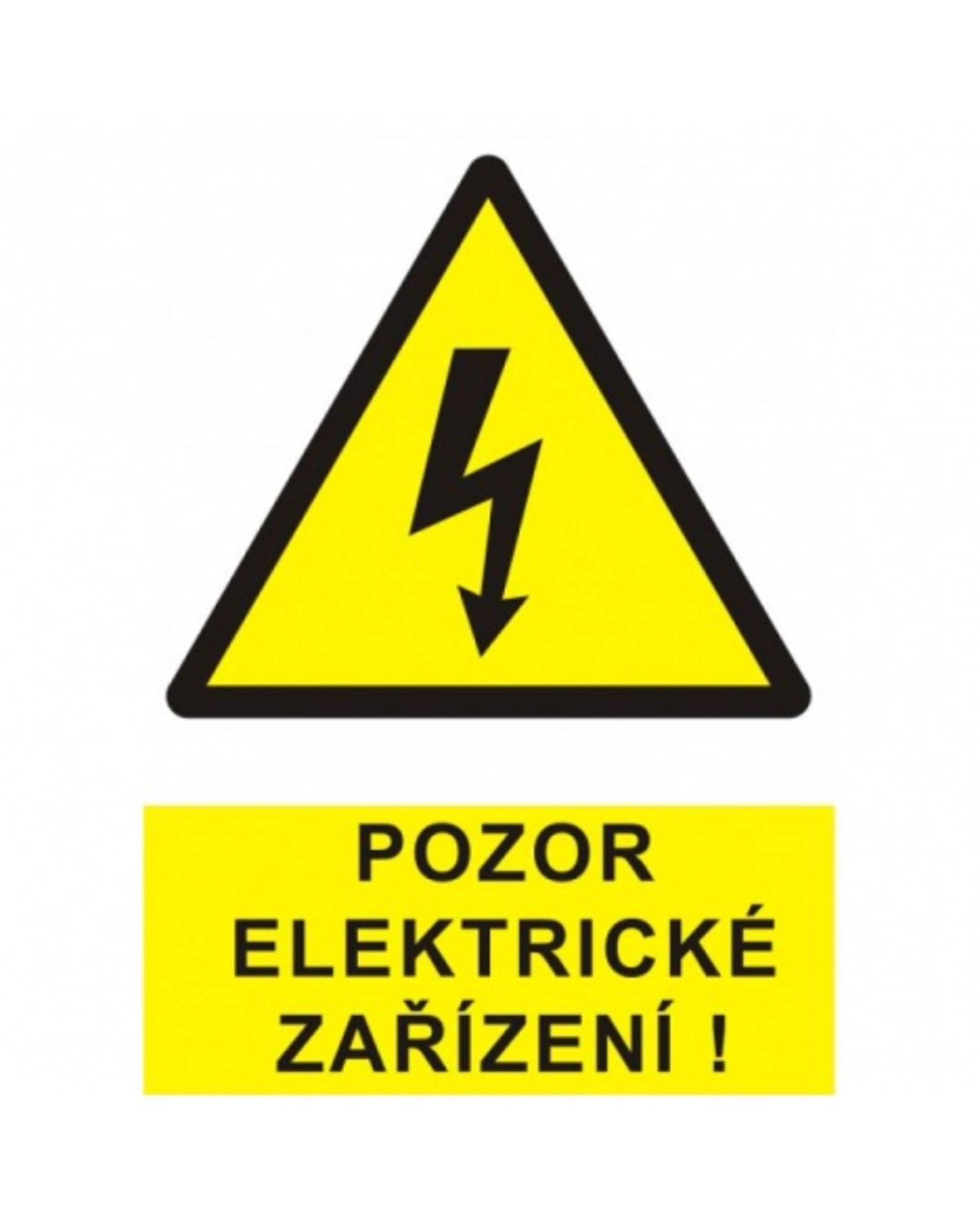 Bezpečnostní značky 0101 A5 plast Pozor elektrické zařízení