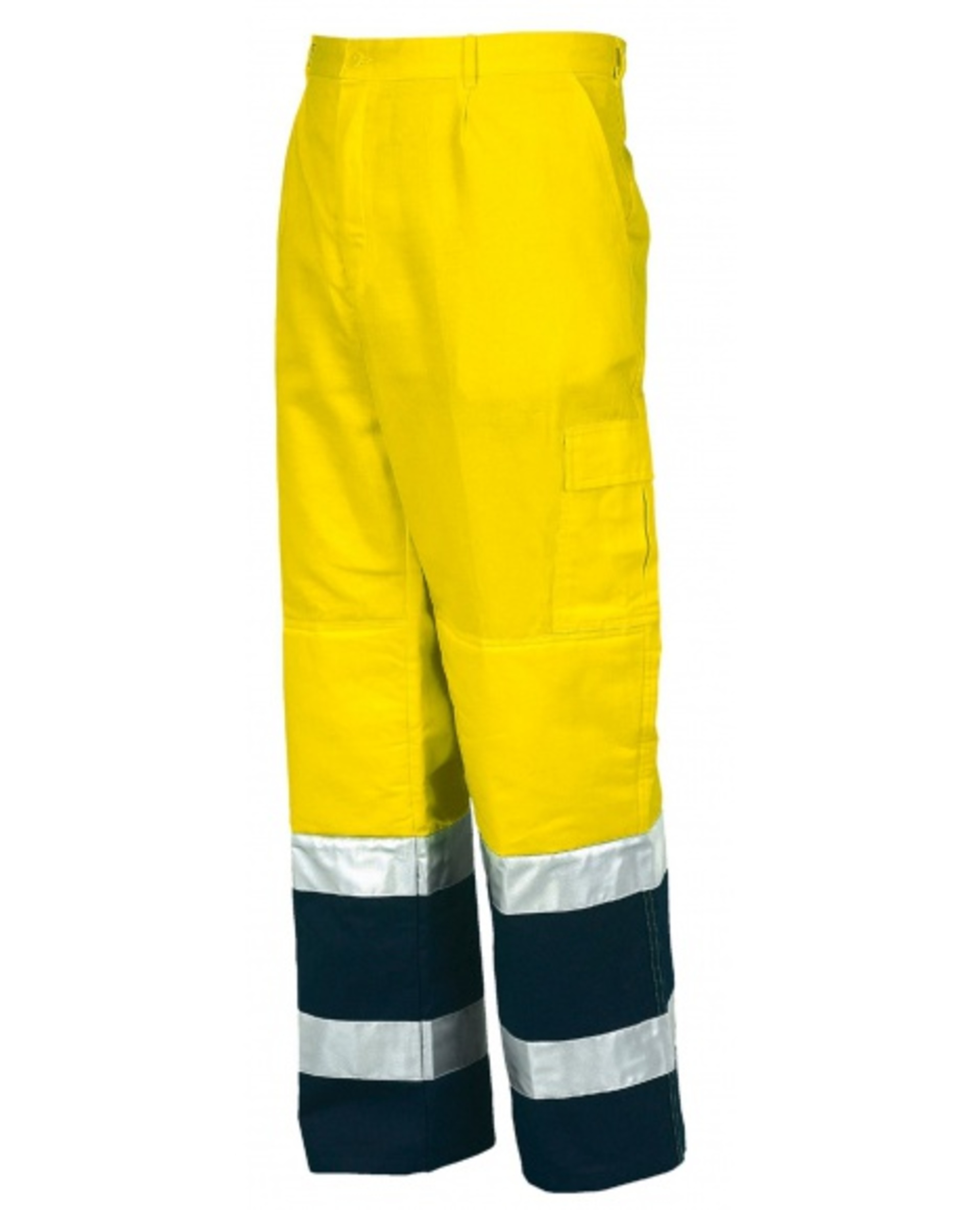 ISSA 8430N Kalhoty do pasu reflexní žlutá/modrá  S