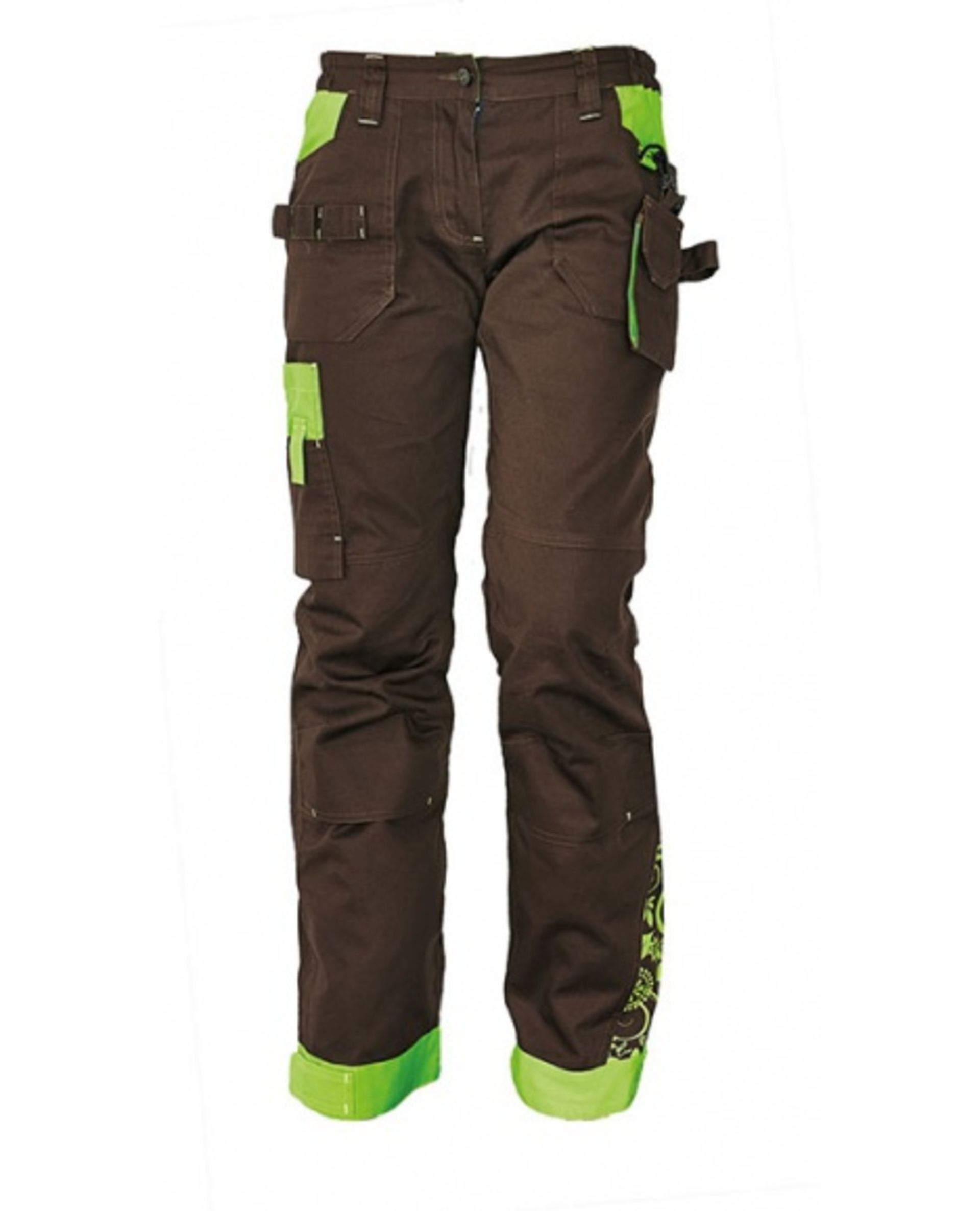 Kalhoty do pasu CRV YOWIE dámské hnědá/zelená 42