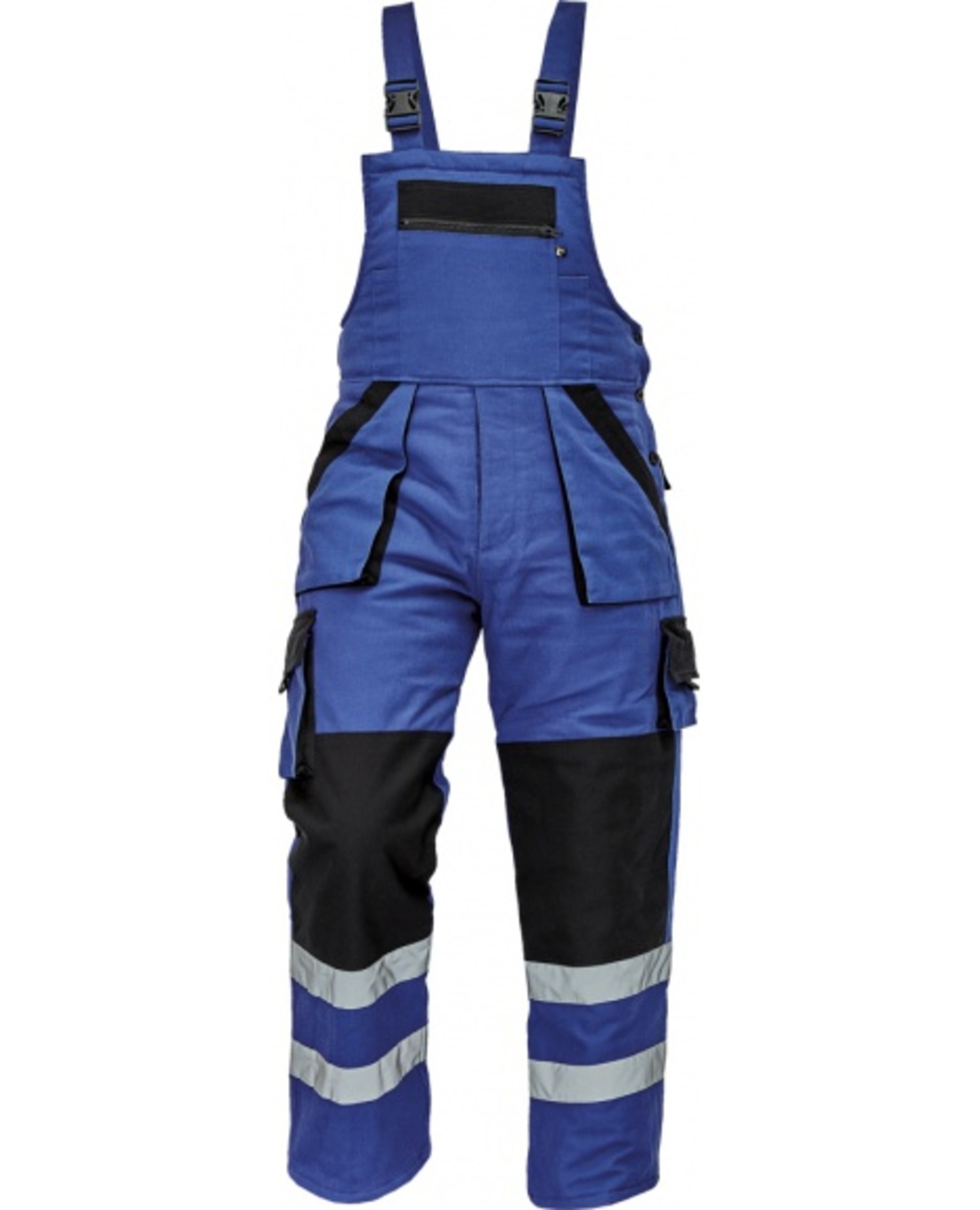 Cerva MAX WINTER RFLX Kalhoty pracovní s laclem zimní modrá/černá 54