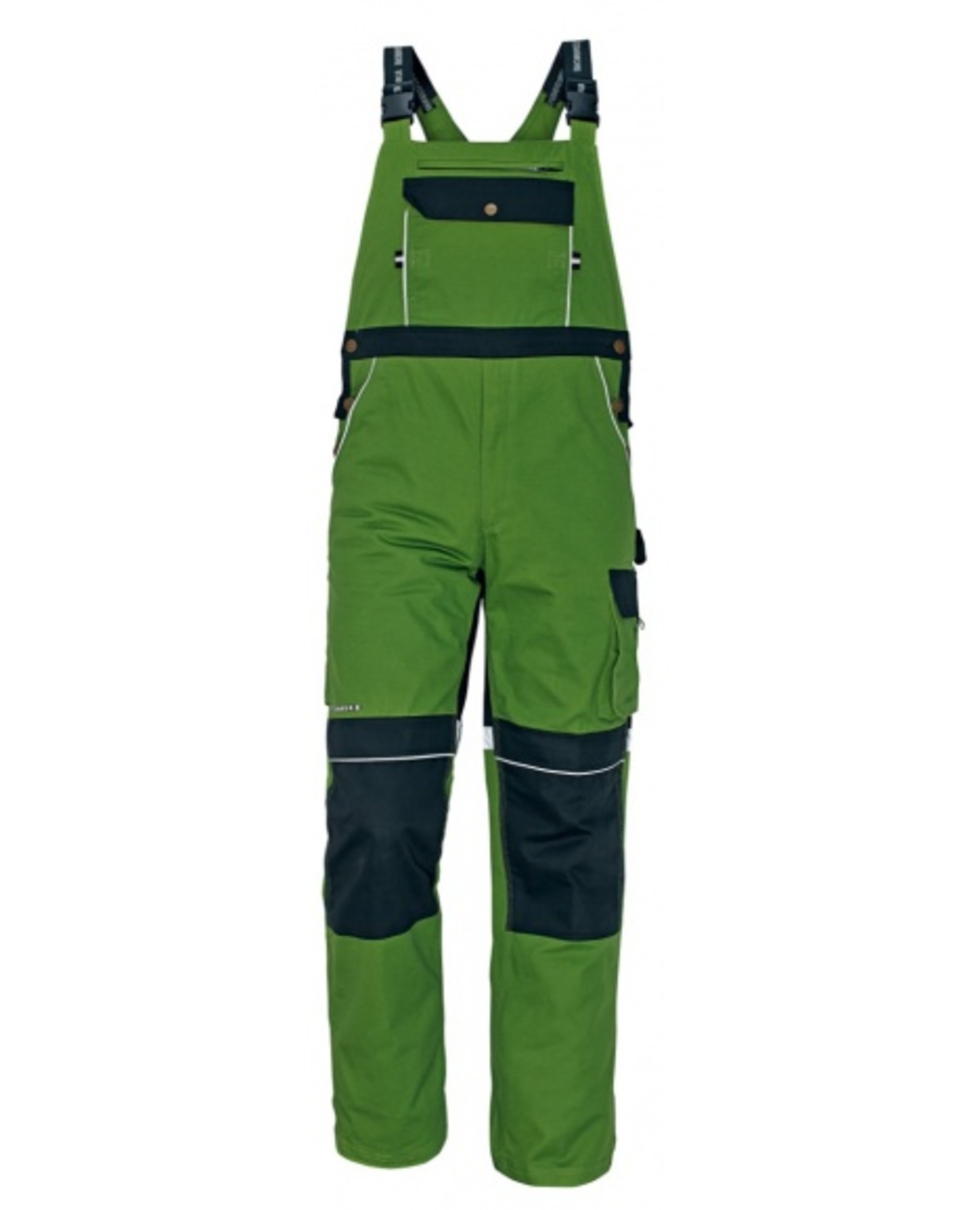 Kalhoty pracovní s laclem  STANMORE zelená  62