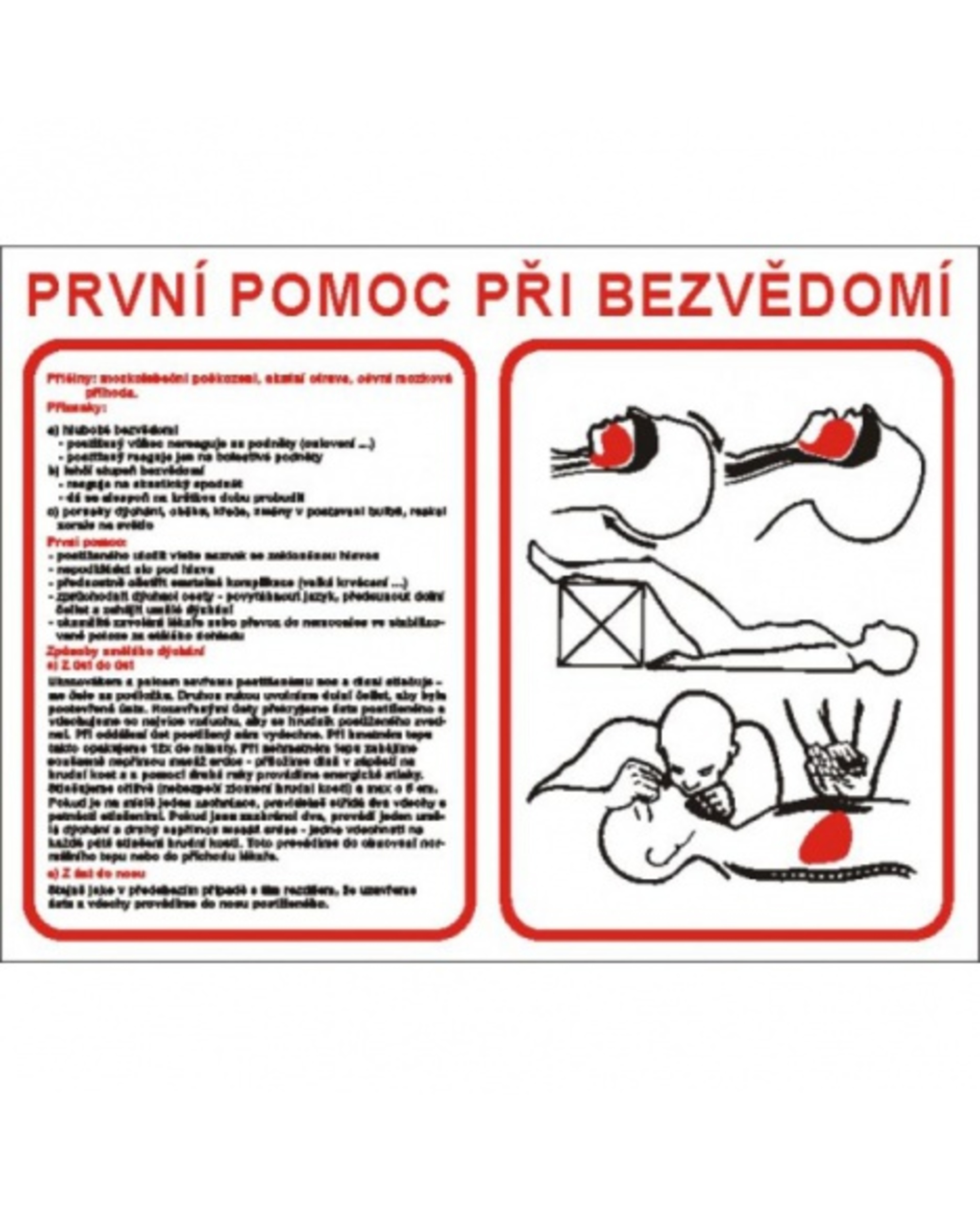 Bezpečnostní značky 7787 A3 plast První pomoc při bezvědomí