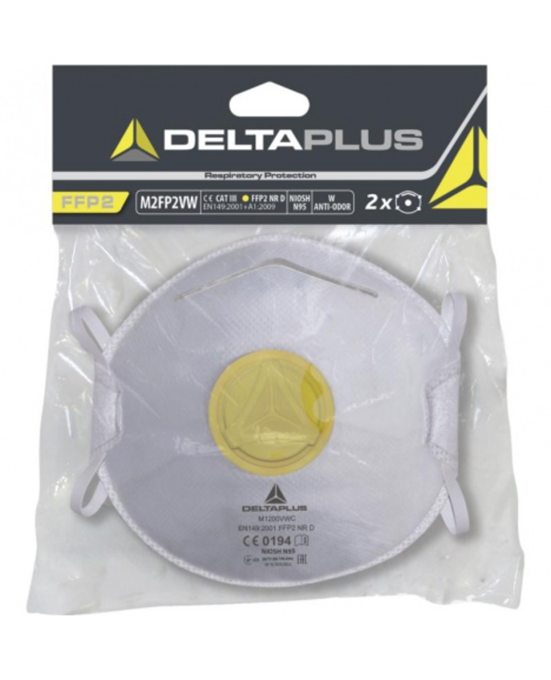 DeltaPlus M2FP2VW FFP2 tvarovaný s ventilkem Respirátor