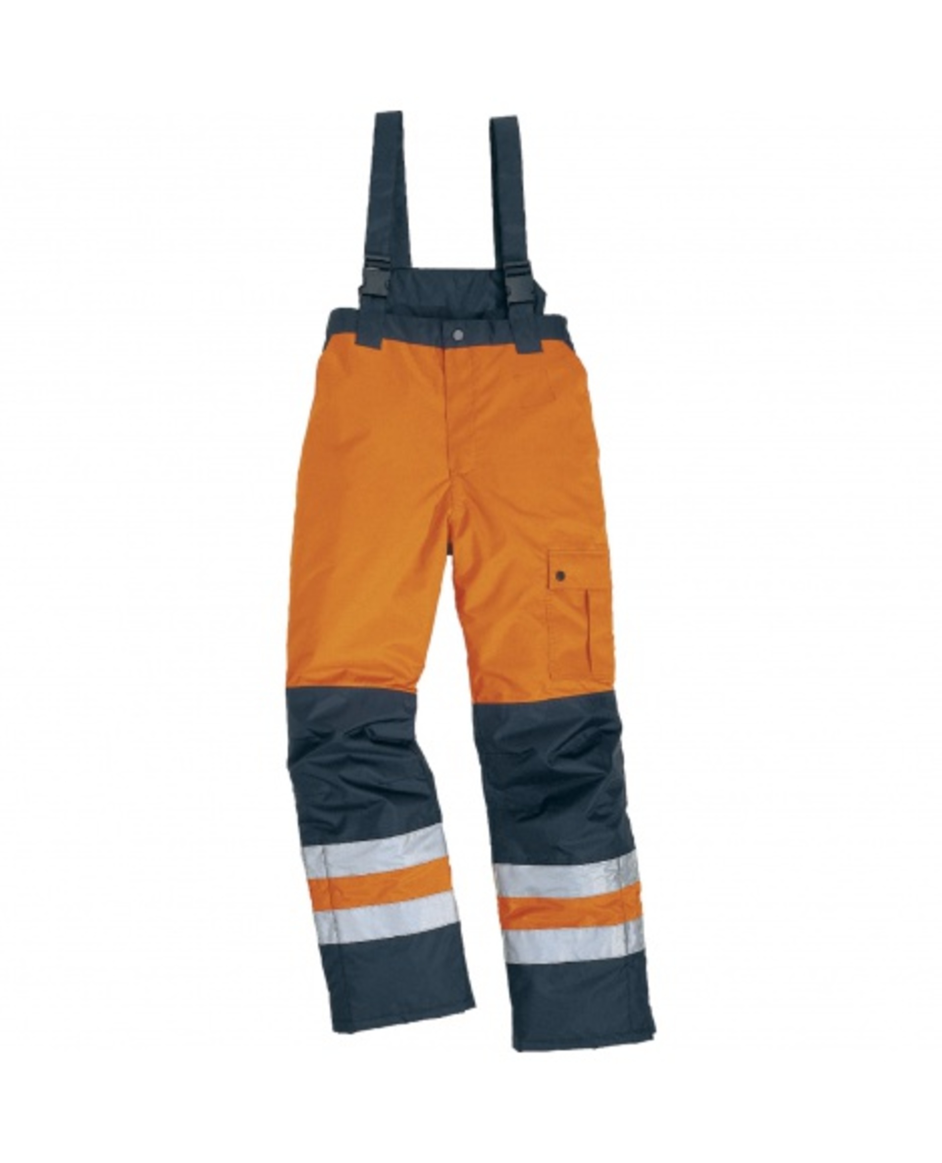 DeltaPlus FARGO HV Kalhoty reflexní oranžová/námořnická modrá S