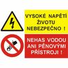 Vysoké napětí životu nebezpečno! nehas vodou..  8211 A4 plast