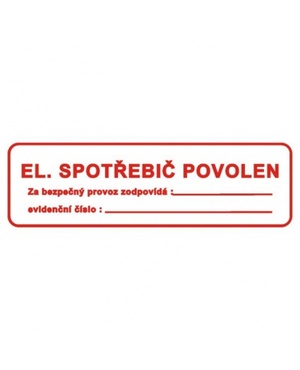 El. spotřebič povolen  30x10cm samolepka