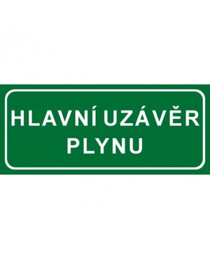 Hlavní uzávěr plynu  21x9cm samolepka