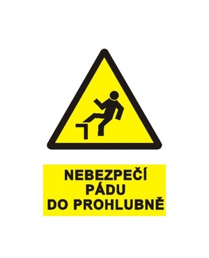 Nebezpečí pádu do prohlubně  A4 plast