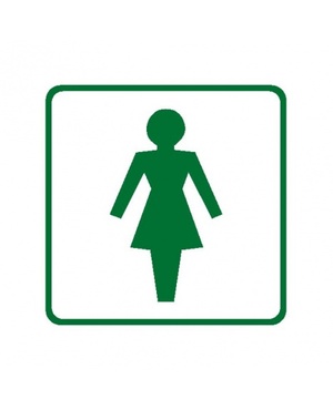 WC ženy - symbol bez textu  10x10cm samolepka