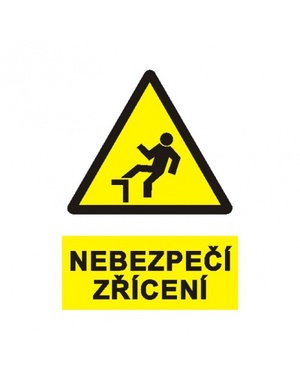 Nebezpečí zřícení  A4 plast