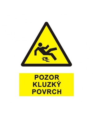 Pozor kluzký povrch  A4 plast