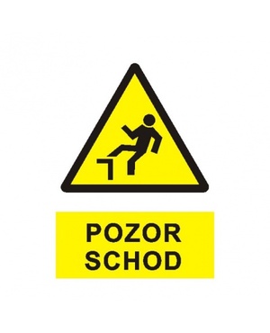 Pozor schod  A5 samolepka