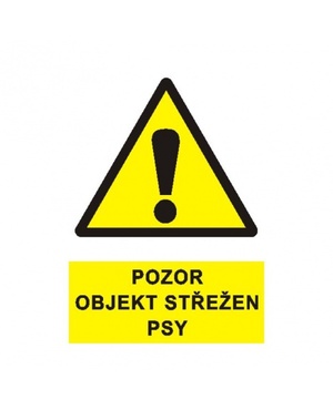 Pozor objekt střežen psy  A4 plast