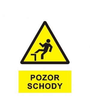Pozor schody  A4 plast