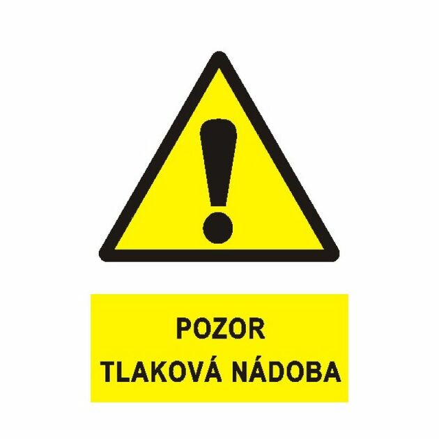 Pozor tlaková nádoba  1999A A4 samolepka