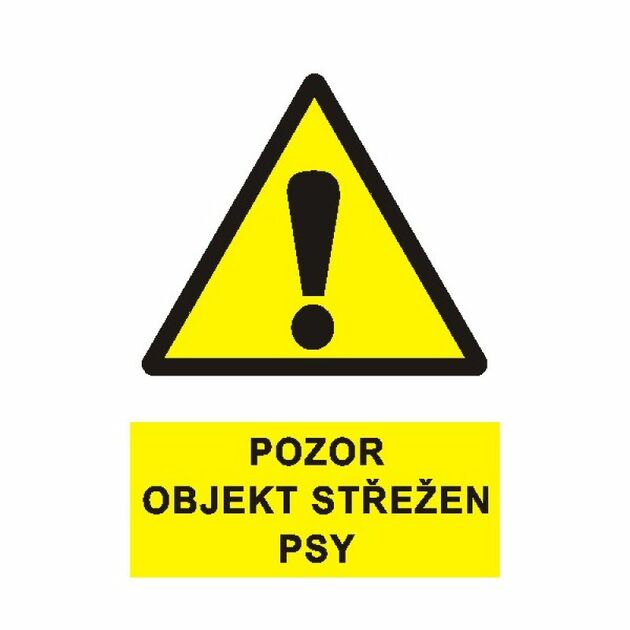 Pozor! Objekt střežen psy  1999D A4 plast