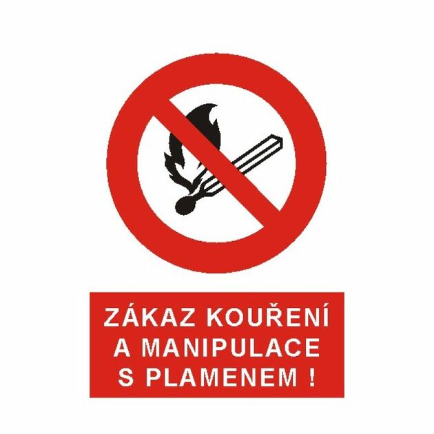 Zákaz kouření a manipulace s plamenem  4201D A4 plast