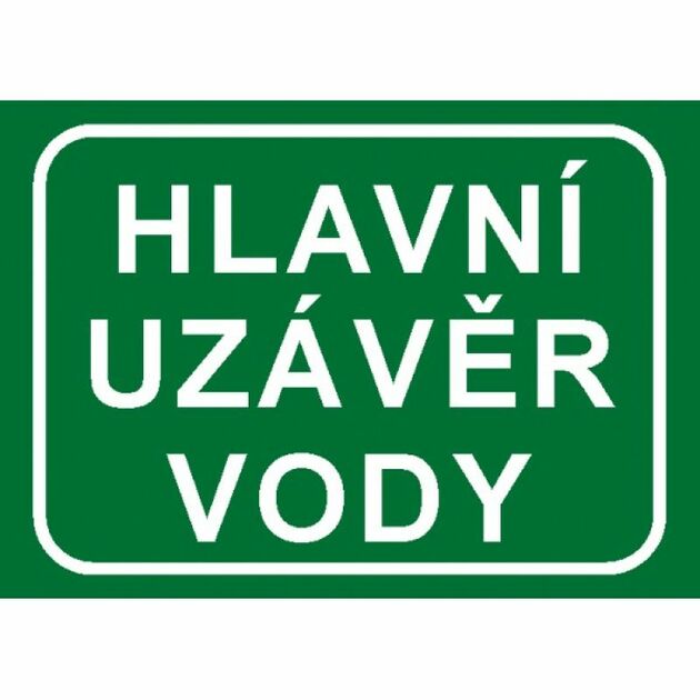 Hlavní uzávěr vody(text)  7833A A4 plast