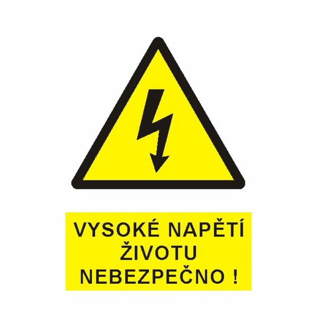 Vysoké napětí životu nebezpečno!  0103 A5 fólie