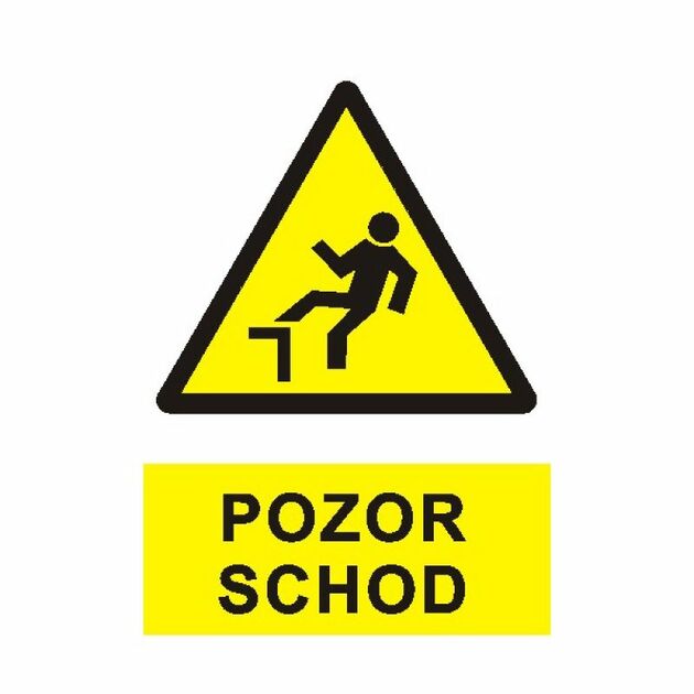 Pozor schod  1312 A4 plast