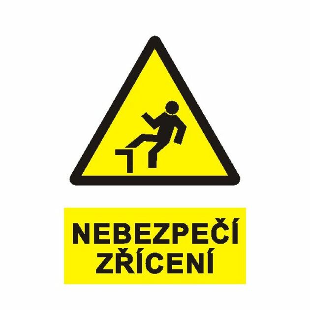 Nebezpečí zřícení  1323 A4 plast