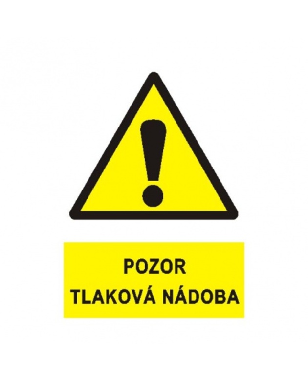 Pozor tlaková nádoba  1999A A4 samolepka